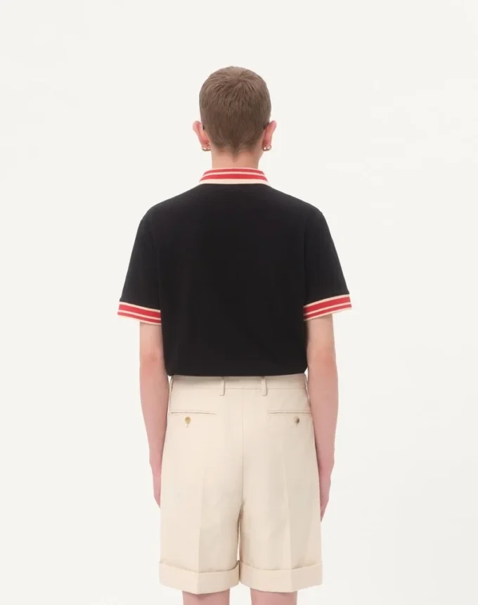 Cotton Piqué Polo Shirt With Vlogo Patch