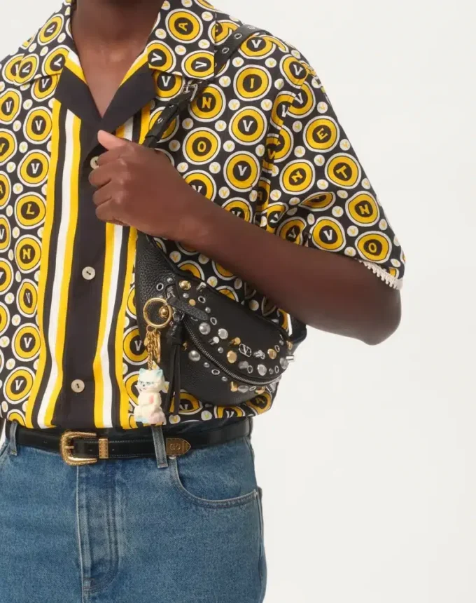 Cotton Poplin Bowling Shirt With Bulles Royales Print