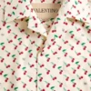 Cotton Poplin Bowling Shirt With Cherryfic Print