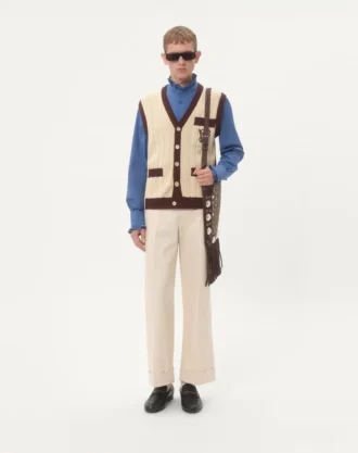 Cotton Poplin Shirt With Plastron And Ruffles