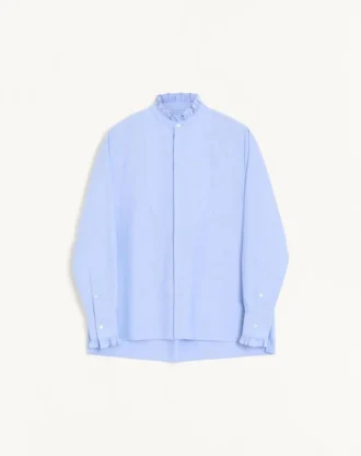 Cotton Shirt With Plastron And Ruffles