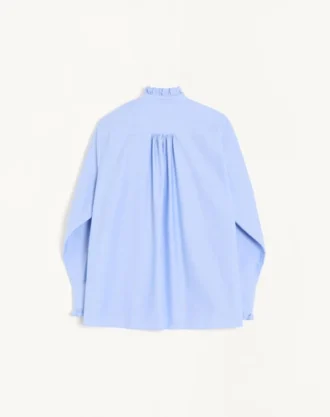 Cotton Shirt With Plastron And Ruffles