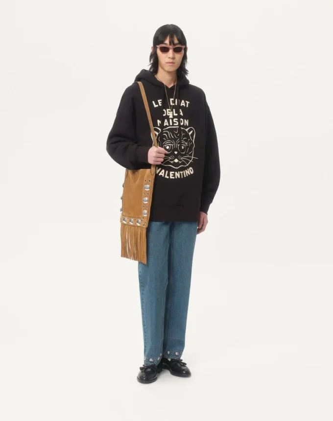 Cotton Sweatshirt With Le Chat De La Maison Patch Cotton Sweatshirt With Le Chat De La Maison Patch