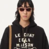 Cotton Sweatshirt With Le Chat De La Maison Patch Cotton Sweatshirt With Le Chat De La Maison Patch