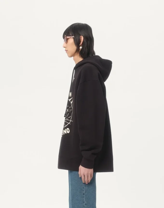 Cotton Sweatshirt With Le Chat De La Maison Patch Cotton Sweatshirt With Le Chat De La Maison Patch