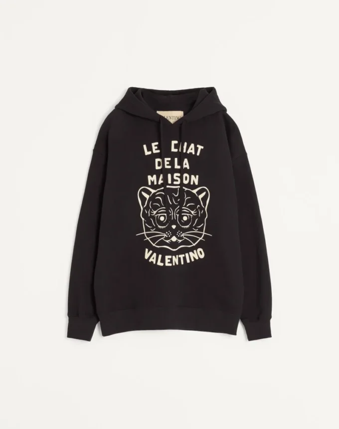 Cotton Sweatshirt With Le Chat De La Maison Patch Cotton Sweatshirt With Le Chat De La Maison Patch