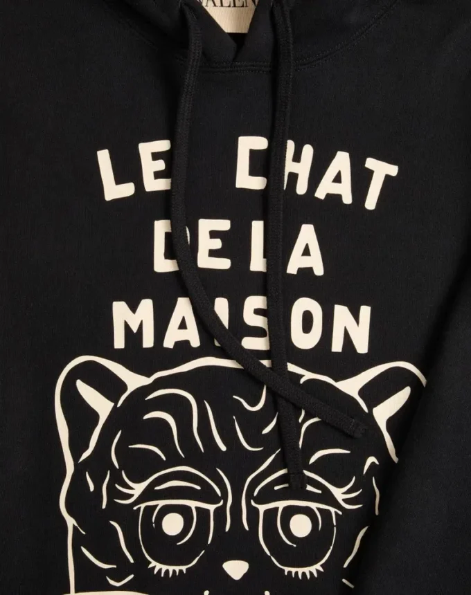 Cotton Sweatshirt With Le Chat De La Maison Patch Cotton Sweatshirt With Le Chat De La Maison Patch