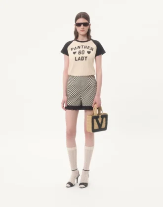 Cotton T-Shirt With Chez Valentino Print