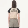 Cotton T-Shirt With Chez Valentino Print Cotton T-Shirt With Chez Valentino Print