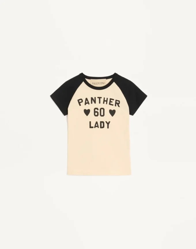Cotton T-Shirt With Chez Valentino Print Cotton T-Shirt With Chez Valentino Print