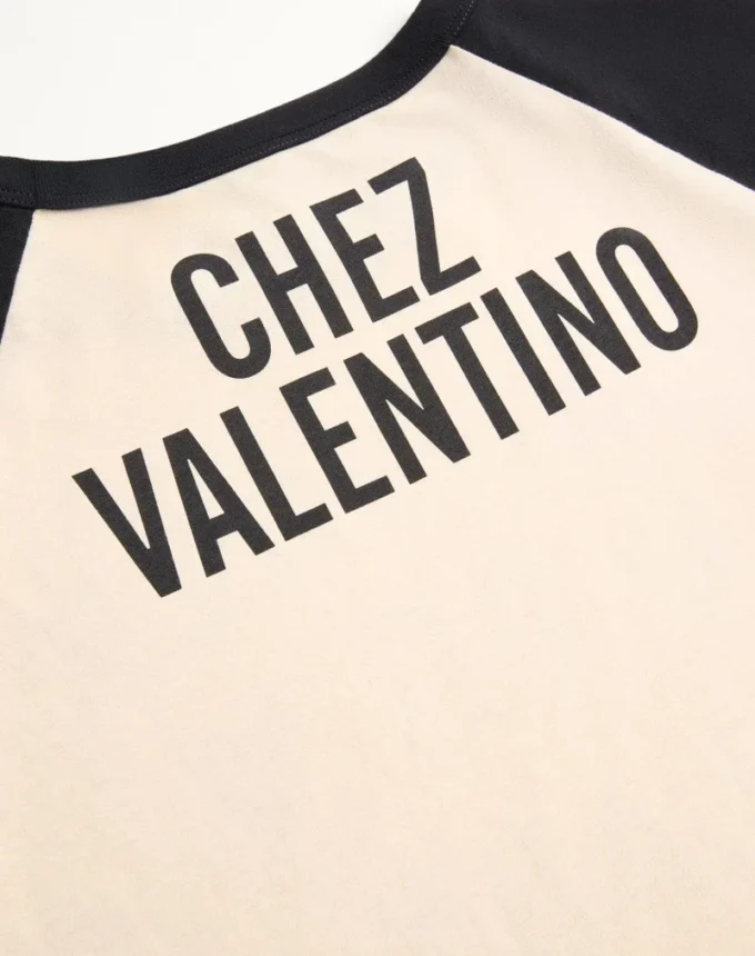 Cotton T-Shirt With Chez Valentino Print Cotton T-Shirt With Chez Valentino Print