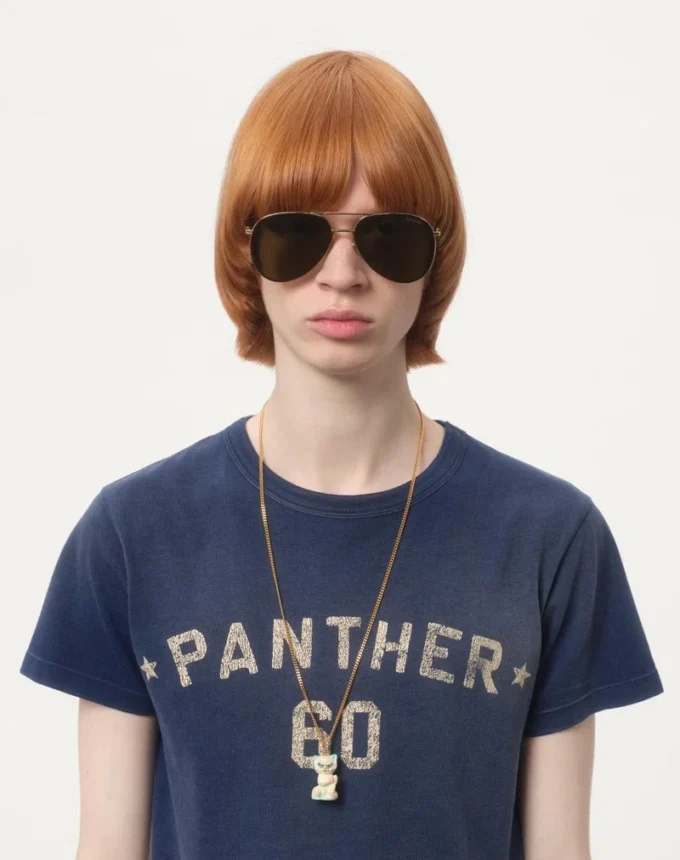 Cotton T-Shirt With Chez Valentino Print And Patch