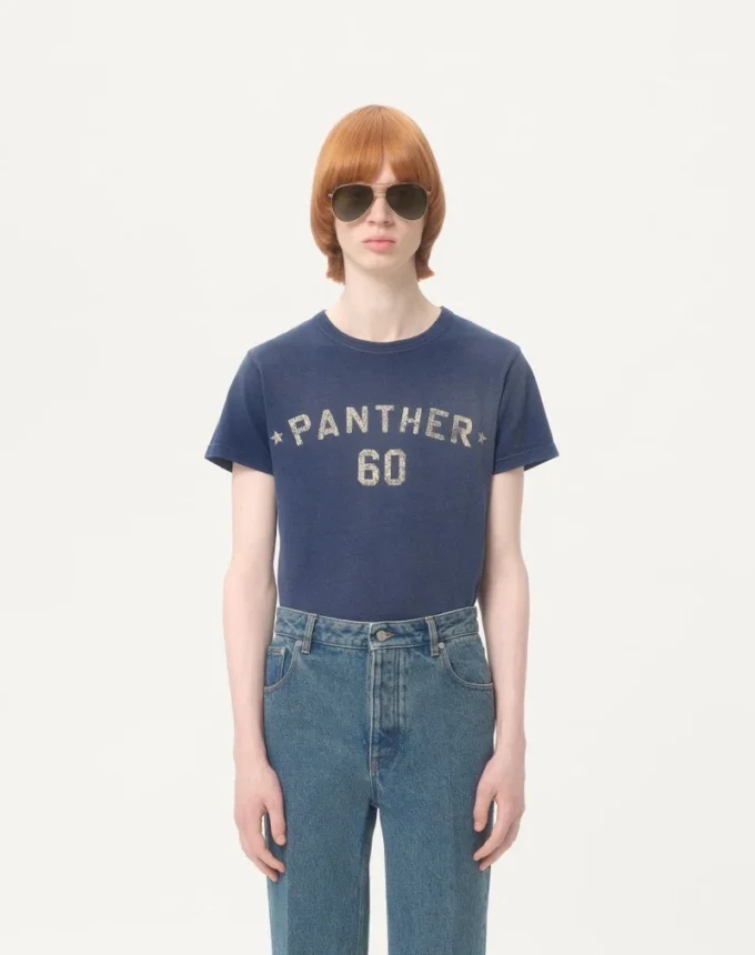 Cotton T-Shirt With Chez Valentino Print And Patch