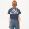 Cotton T-Shirt With Chez Valentino Print And Patch