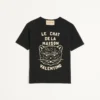 Cotton T-Shirt With Le Chat De La Maison Print