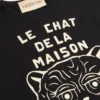 Cotton T-Shirt With Le Chat De La Maison Print