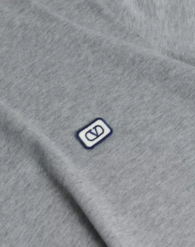 Cotton T-Shirt With Vlogo Patch