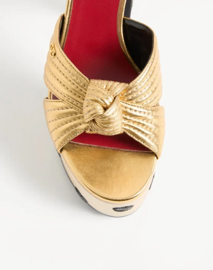 Crasher Platform Sandal with Plus de Pois Embroidery 125mm