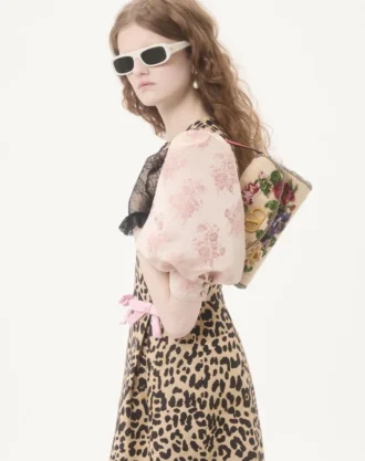 Crepe Couture Short Dress With Animalier Print