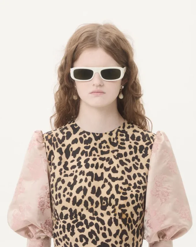 Crepe Couture Short Dress With Animalier Print Crepe Couture Short Dress With Animalier Print