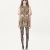 Crepe Couture Short Dress With Animalier Print Crepe Couture Short Dress With Animalier Print