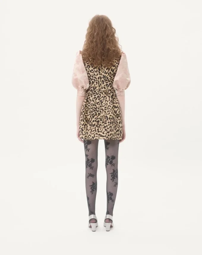 Crepe Couture Short Dress With Animalier Print Crepe Couture Short Dress With Animalier Print