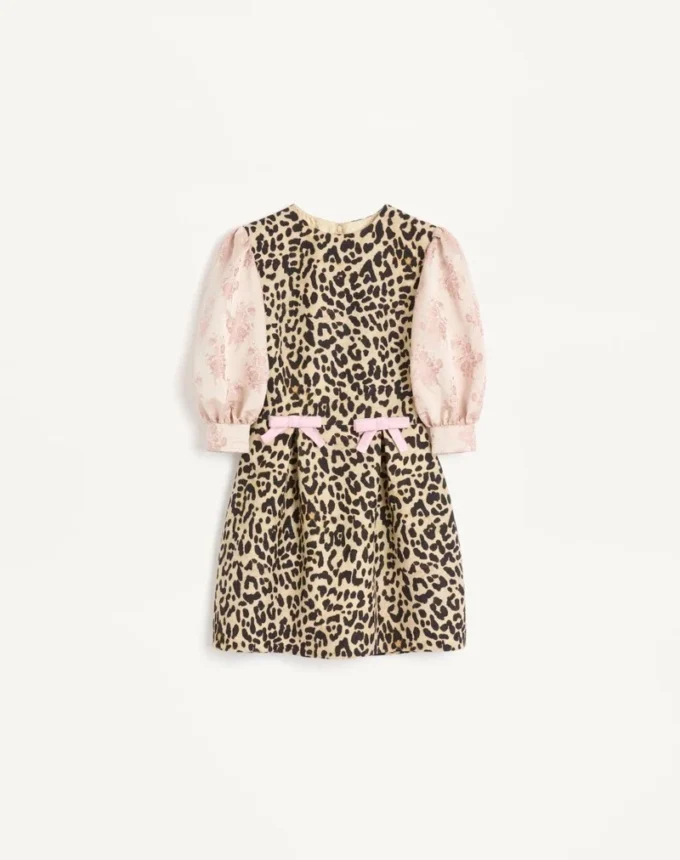 Crepe Couture Short Dress With Animalier Print Crepe Couture Short Dress With Animalier Print