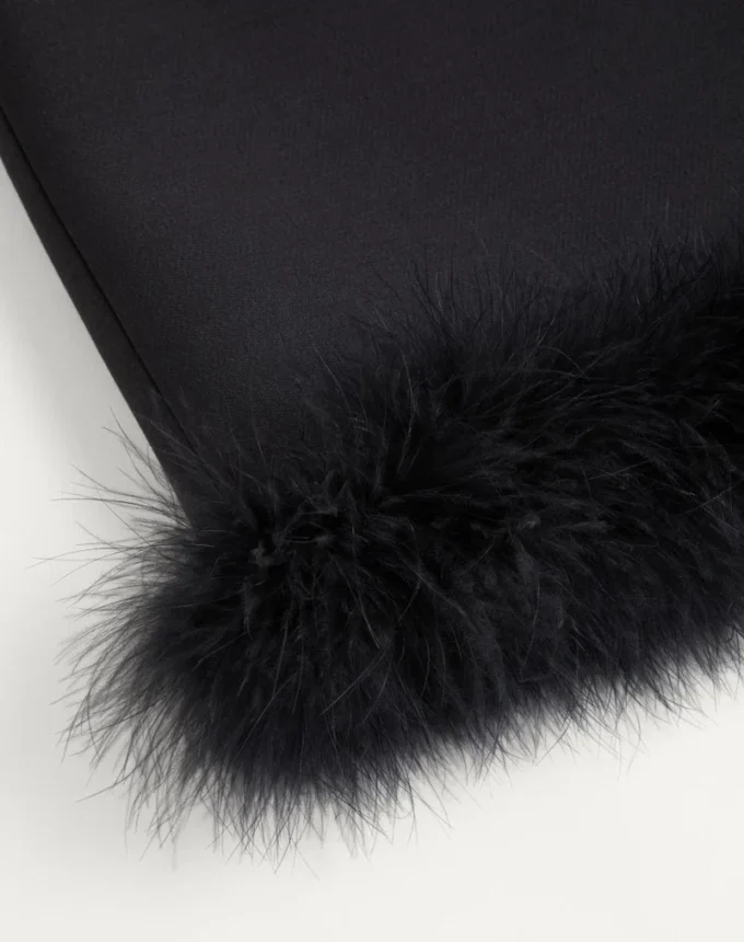 Crepe Couture Skirt with Feathers