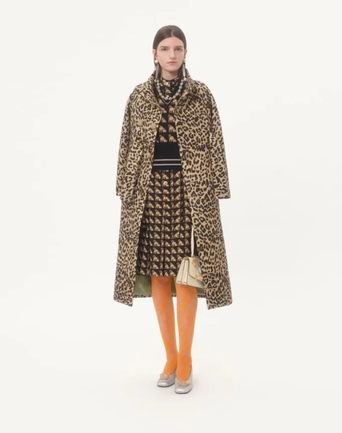 Crepe De Chine Midi Dress With Petit Charles Print Crepe De Chine Midi Dress With Petit Charles Print