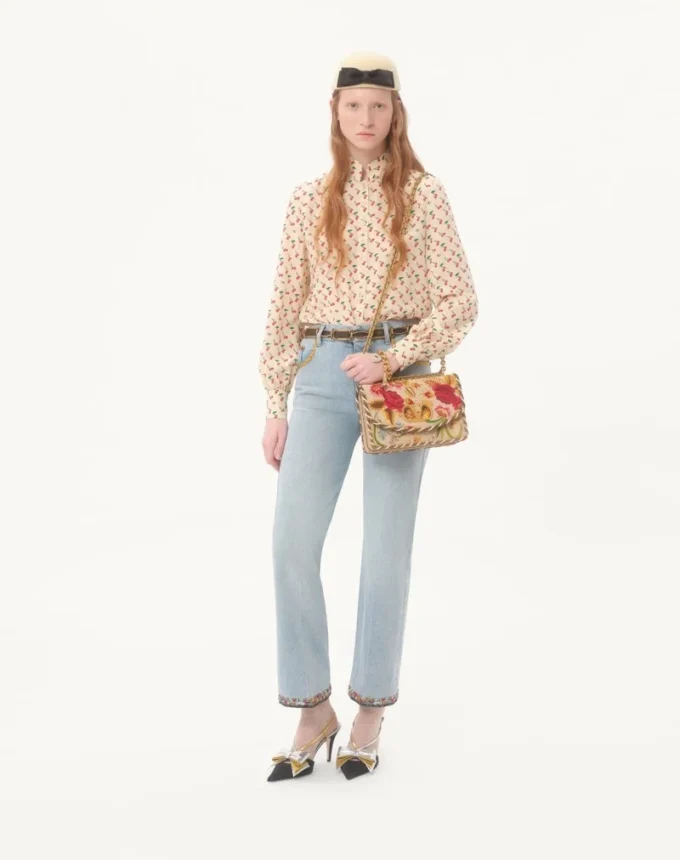 Crepe De Chine Shirt With Cherryfic Print