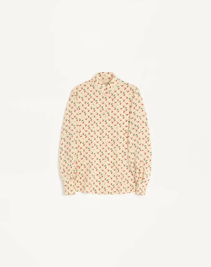 Crepe De Chine Shirt With Cherryfic Print