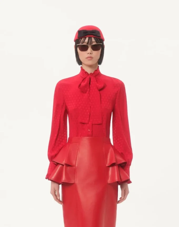 Crepe De Chine Shirt With Cour De Coeur Print