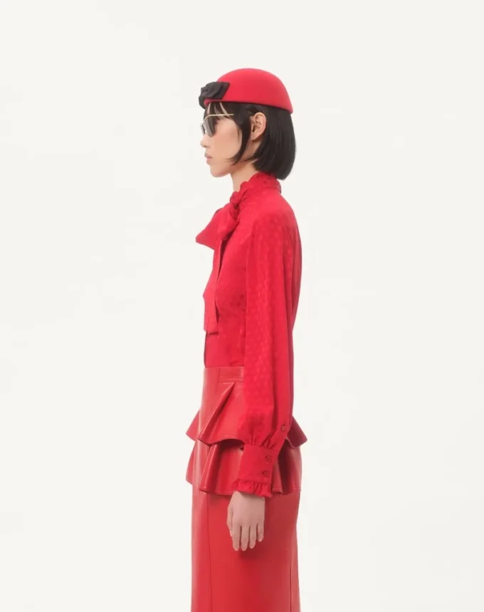 Crepe De Chine Shirt With Cour De Coeur Print