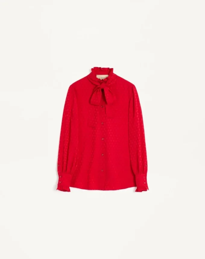 Crepe De Chine Shirt With Cour De Coeur Print