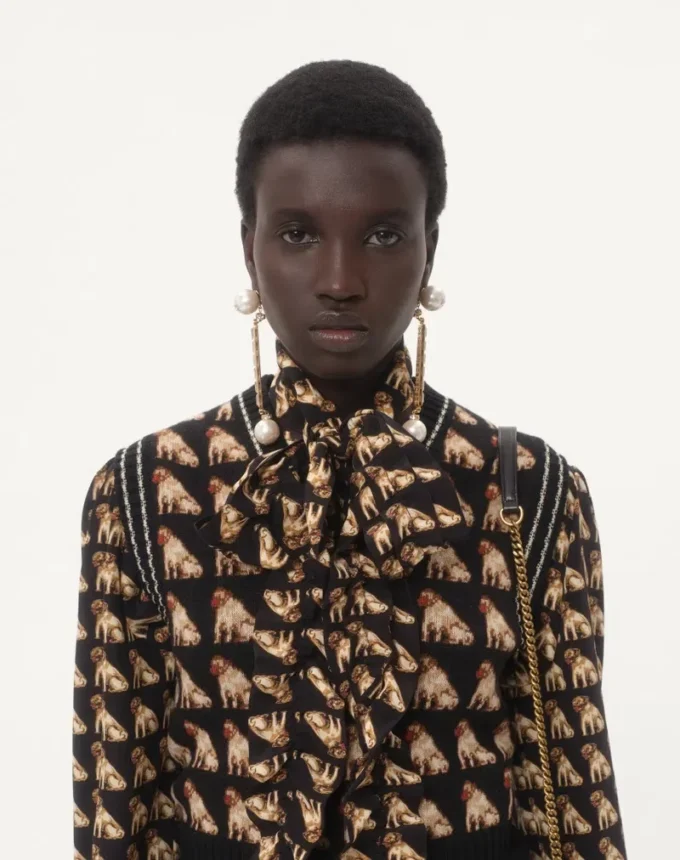 Crepe De Chine Shirt With Petit Charles Print Crepe De Chine Shirt With Petit Charles Print