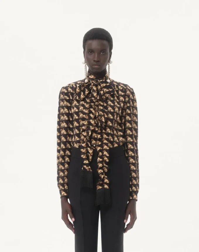 Crepe De Chine Shirt With Petit Charles Print Crepe De Chine Shirt With Petit Charles Print