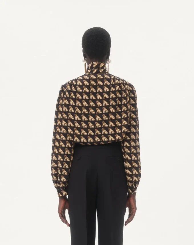 Crepe De Chine Shirt With Petit Charles Print Crepe De Chine Shirt With Petit Charles Print