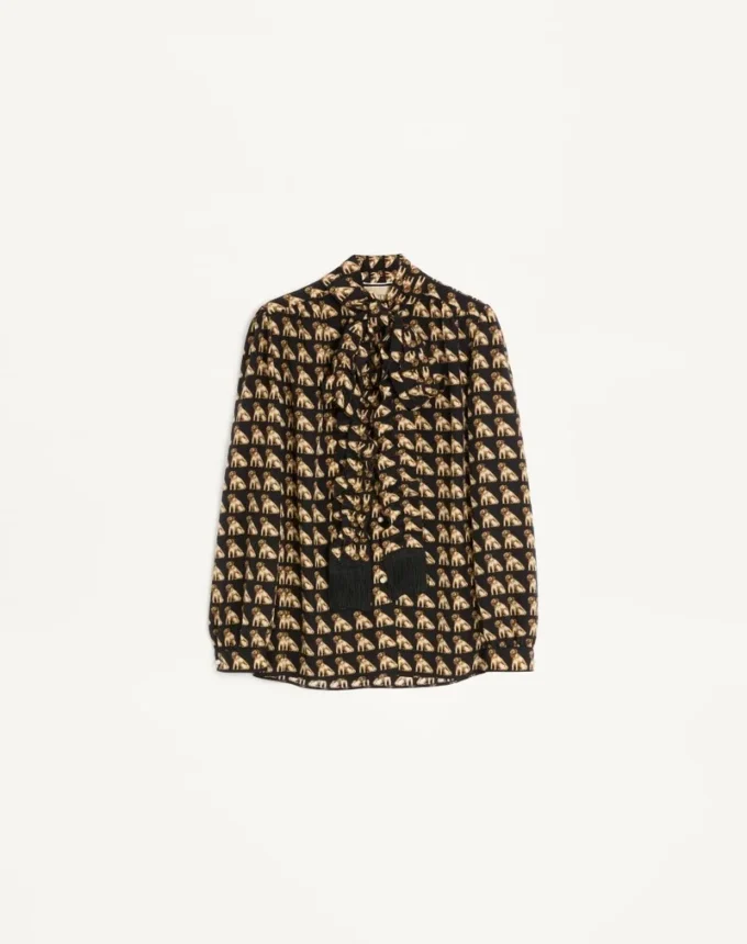 Crepe De Chine Shirt With Petit Charles Print Crepe De Chine Shirt With Petit Charles Print