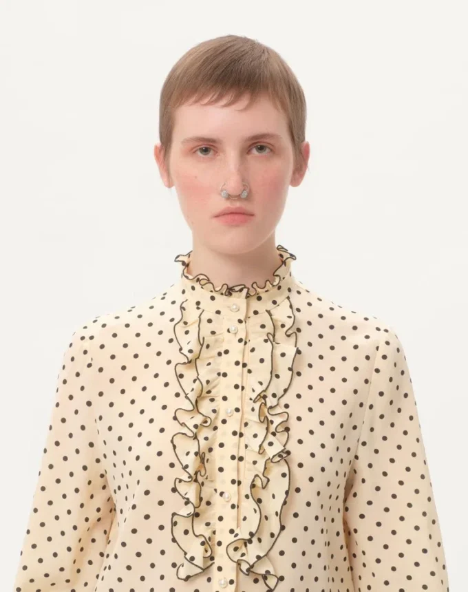 Crepe De Chine Shirt With Plusdepois Print