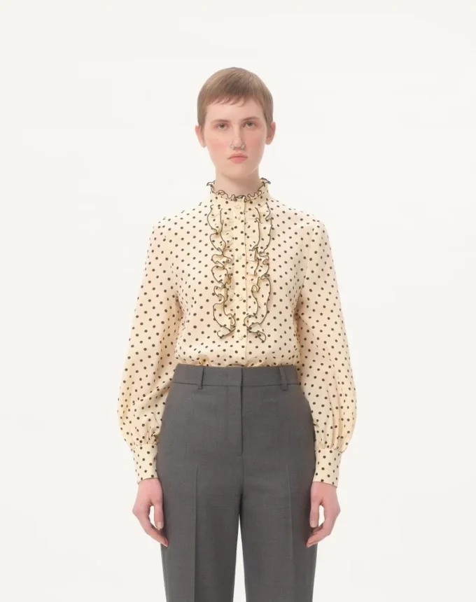 Crepe De Chine Shirt With Plusdepois Print