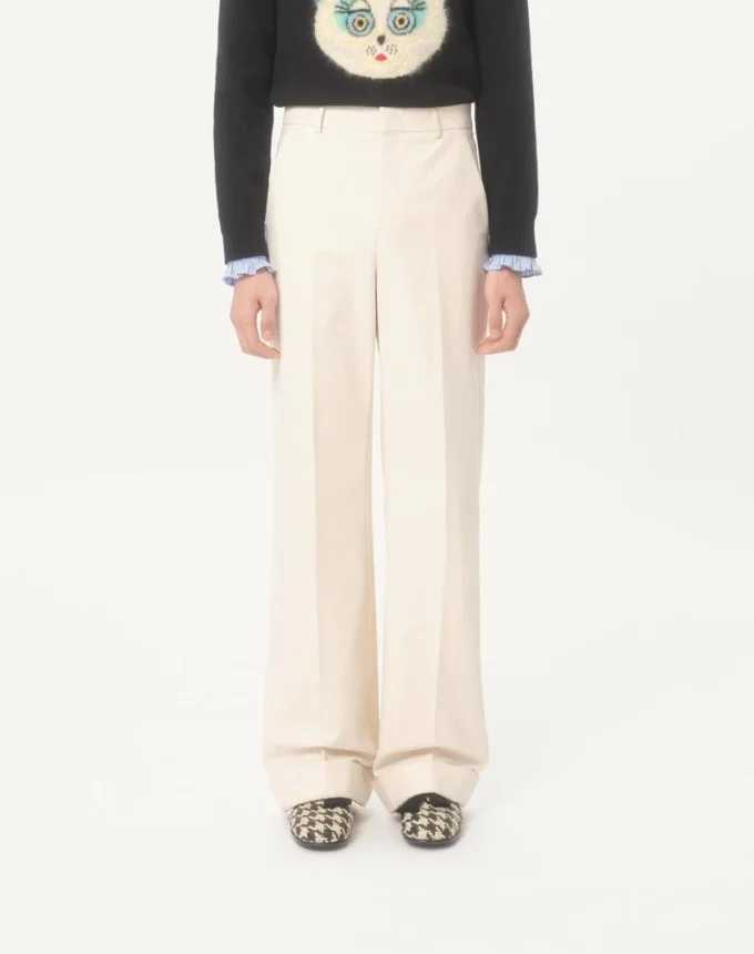 Cuffed Cotton Canvas Pants