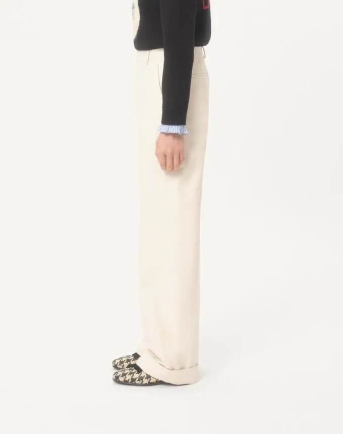 Cuffed Cotton Canvas Pants