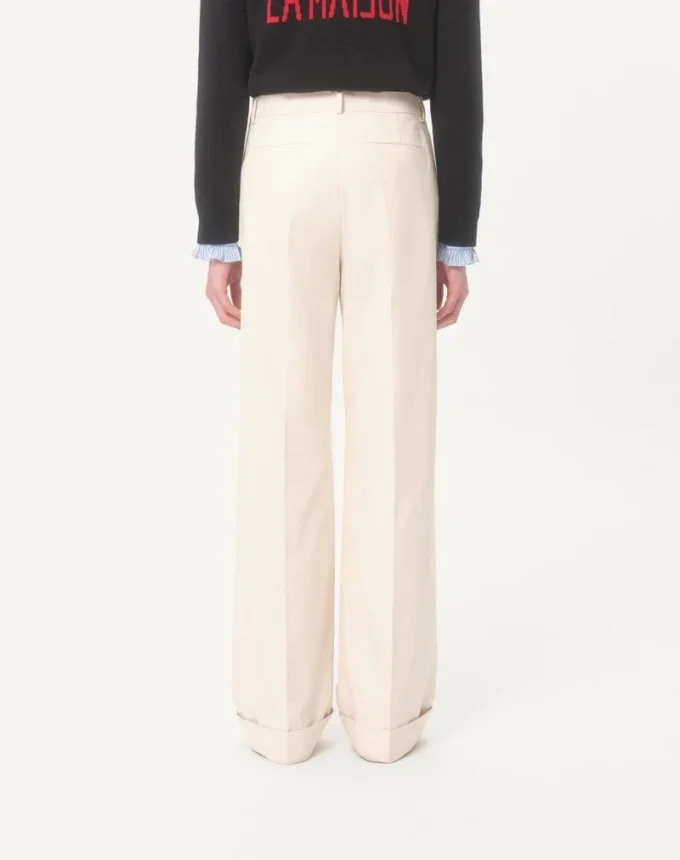Cuffed Cotton Canvas Pants