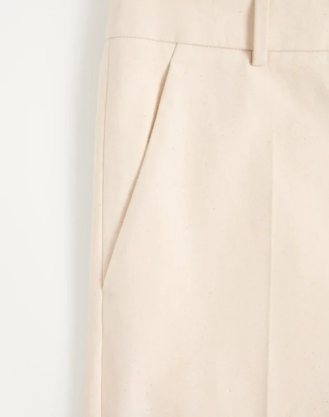 Cuffed Cotton Canvas Pants