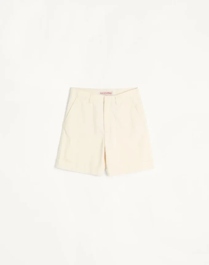 Cuffed Denim Bermuda Shorts