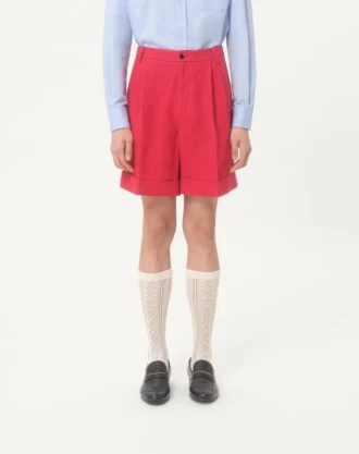 Cuffed Linen Bermuda Shorts