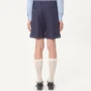 Cuffed Wool Gabardine Bermuda Shorts