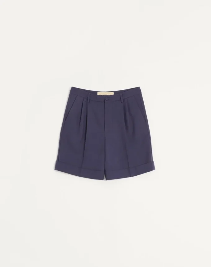 Cuffed Wool Gabardine Bermuda Shorts