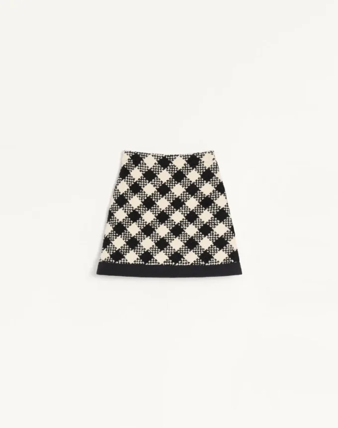 Damier Tweed Skirt
