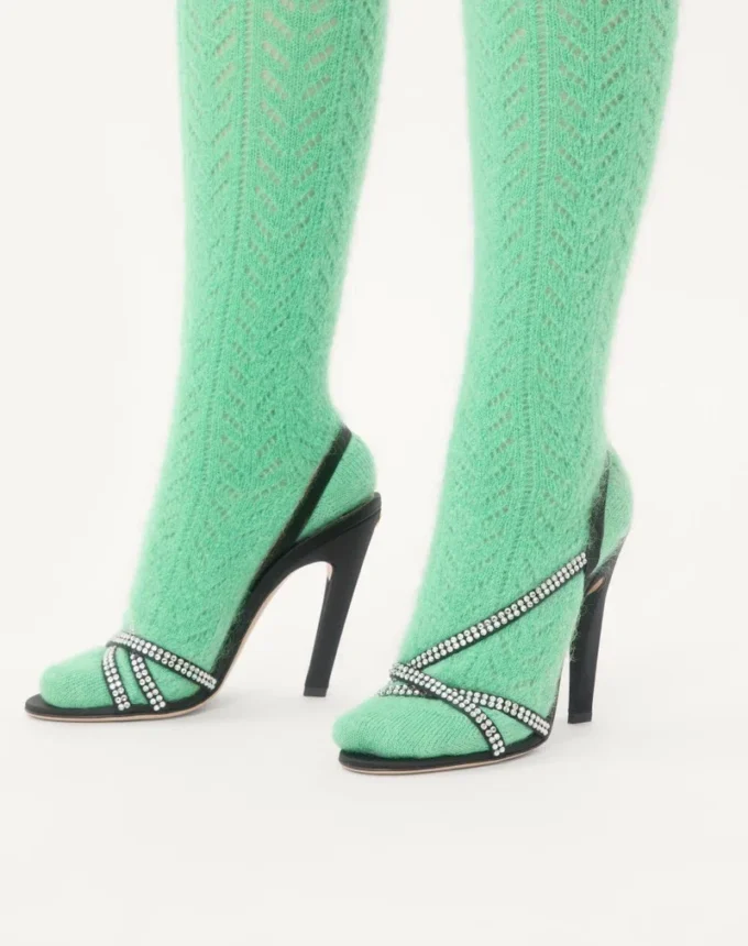 Dans Le Foyer Satin Sandal With Crystals 105Mm